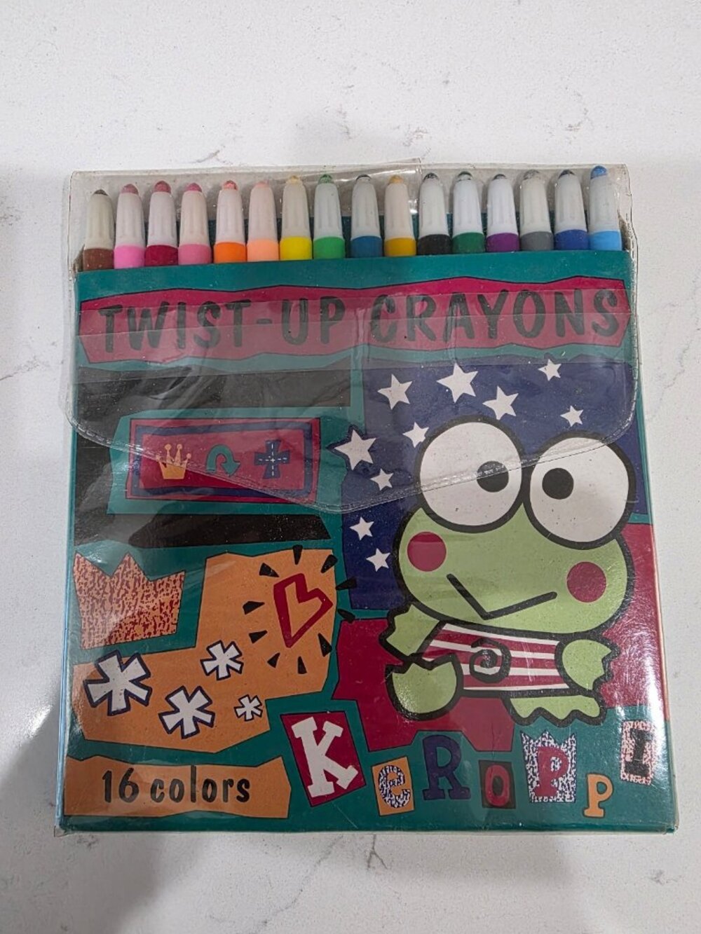 Vintage Kero Kero Keroppi 16 Twist Up Crayons 1996 SANRIO